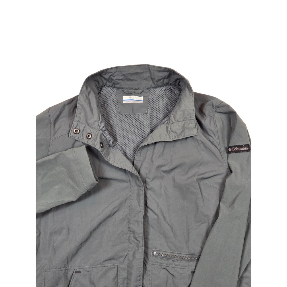 Columbia Jacket Women Medium Gray Excellent Full Zip Mesh Lined‎ XK0765